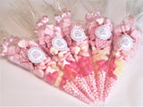 large pink sweet cones x 5